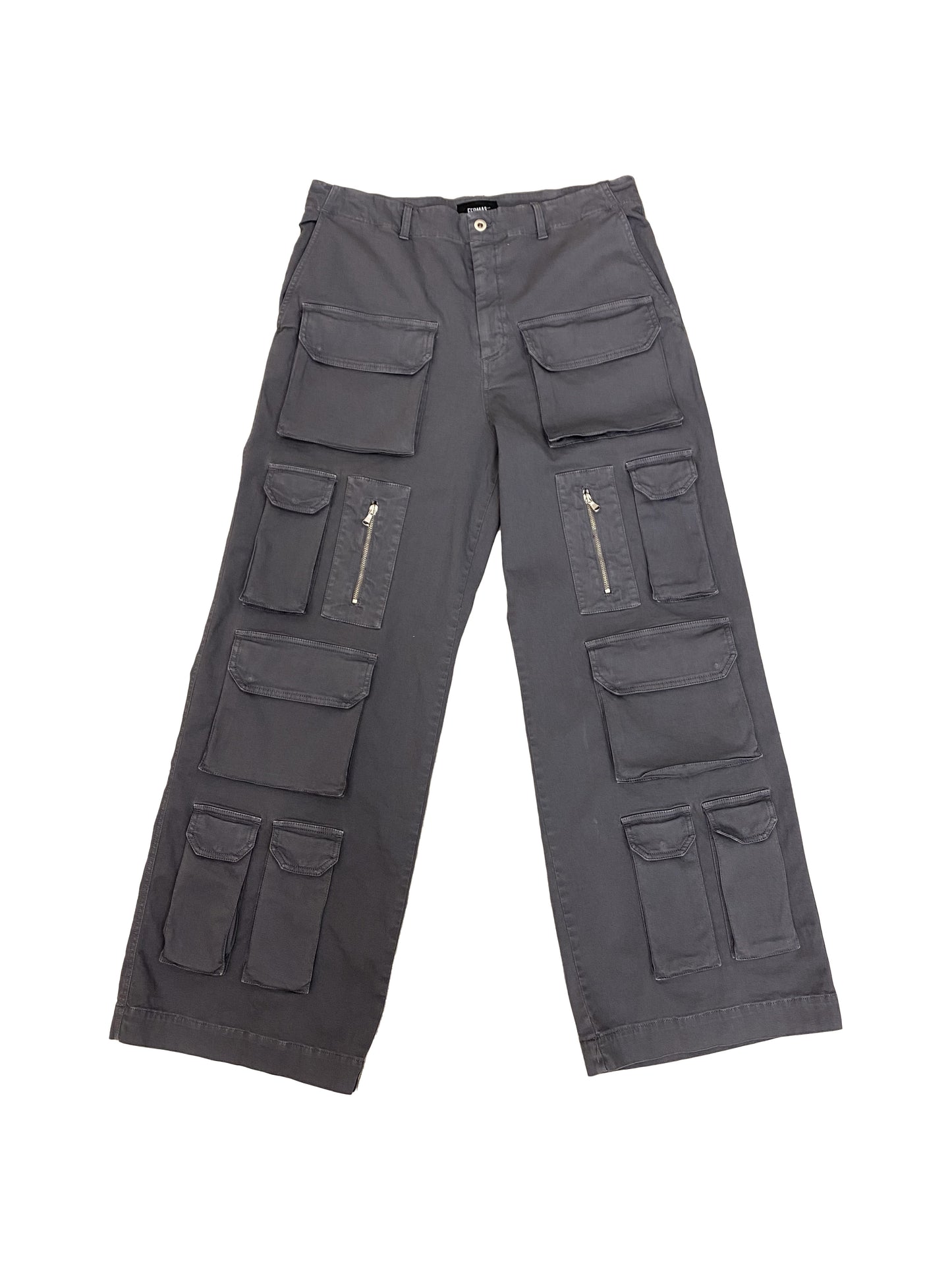 Cotton Cargo Pants - Grey