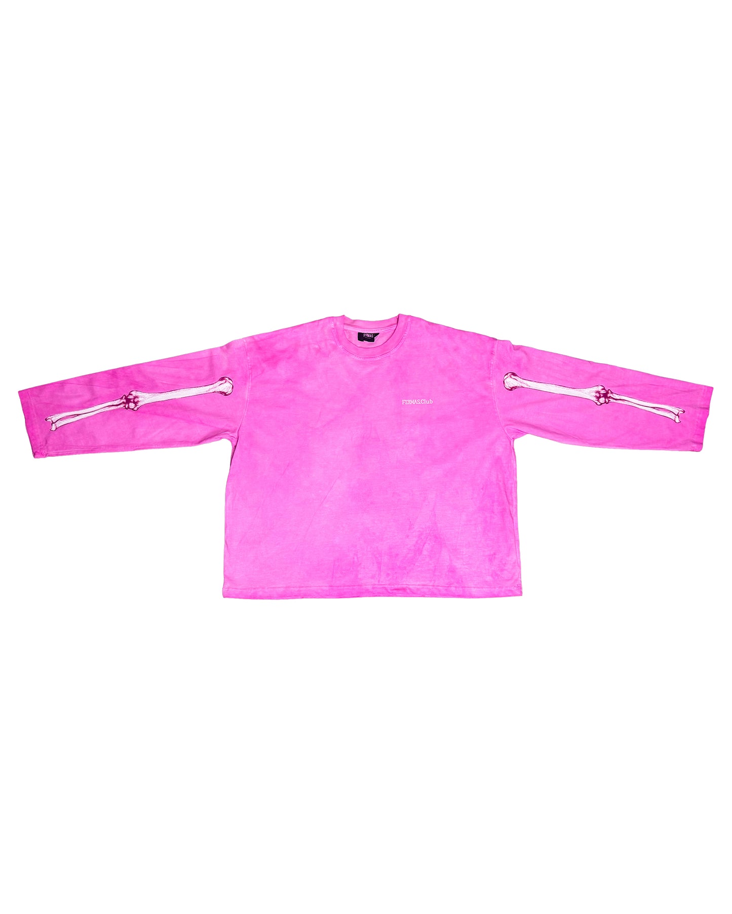 T-shirt maniche lunghe skeleton - Rosa