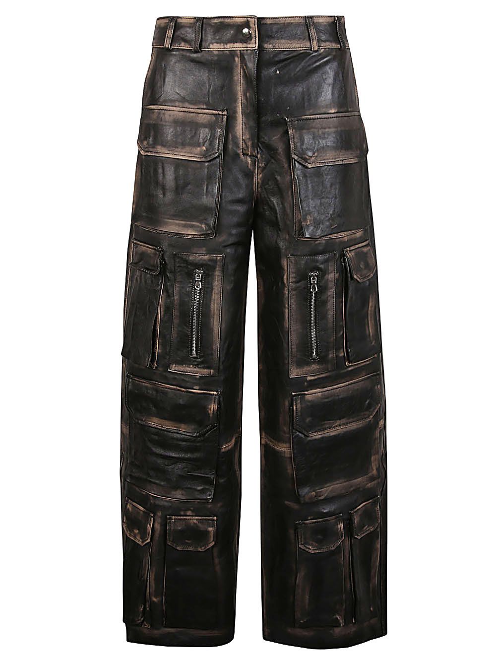 Stoneblack Leather Cargo Pants