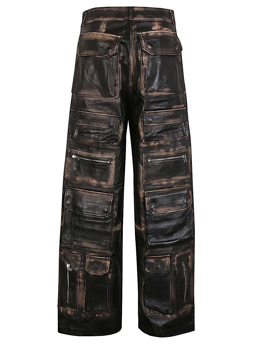 Stoneblack Leather Cargo Pants