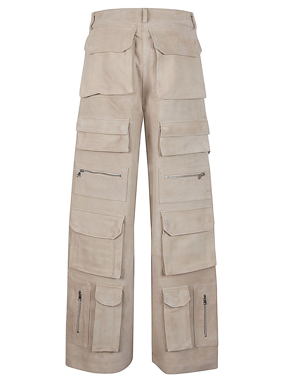 Suede Cargo Pants -  Sand