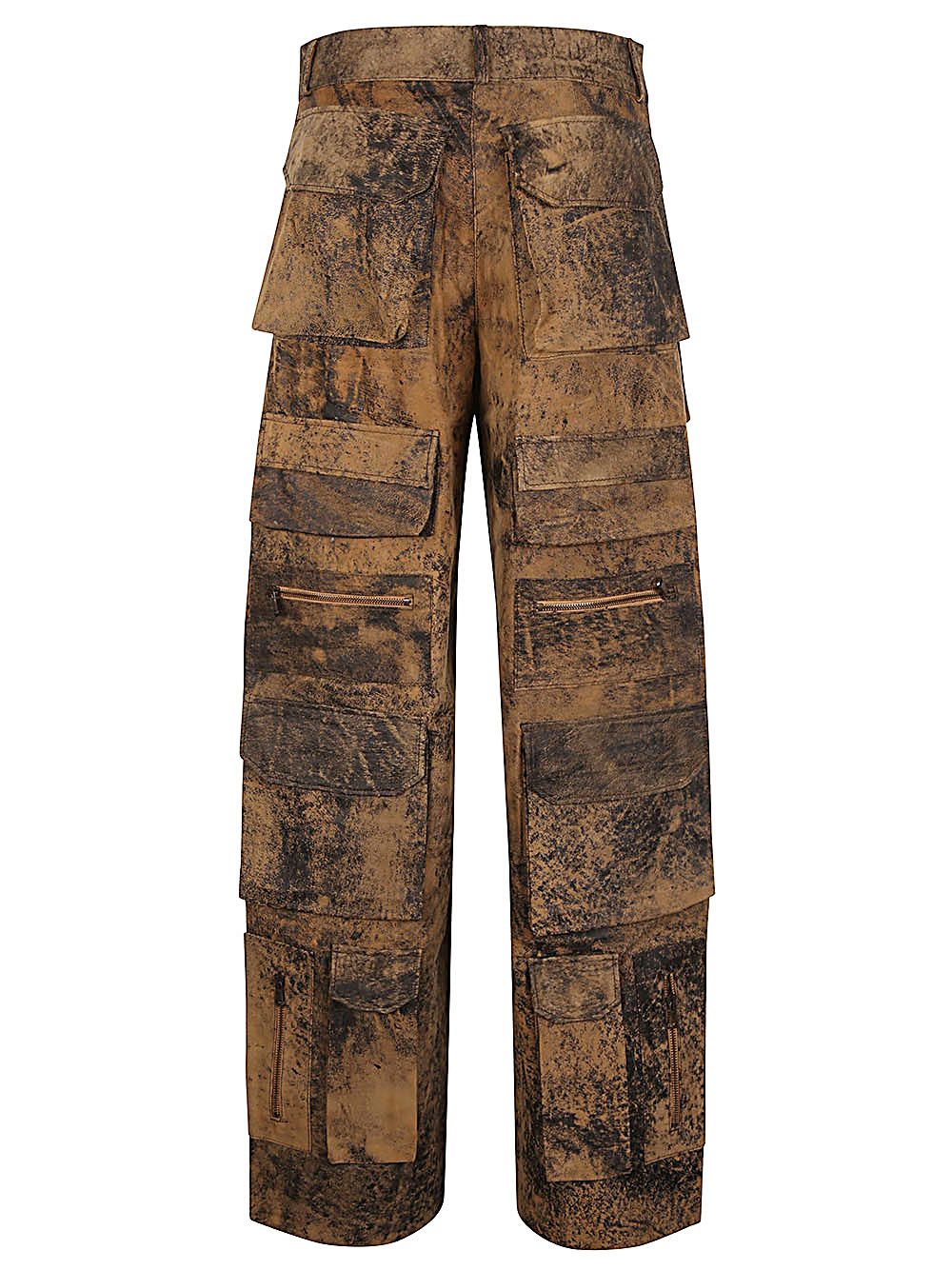 Stonebrown Leather Cargo Pants