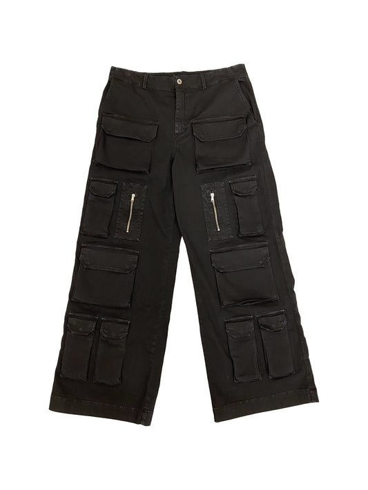 Cotton Cargo Pants - Black