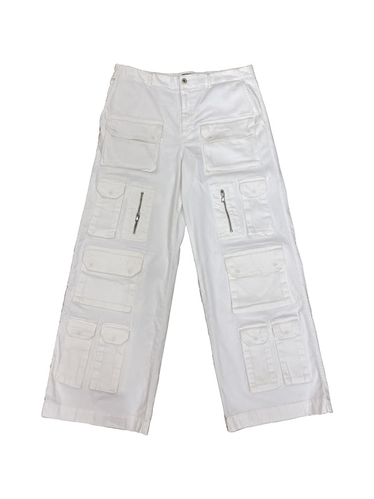 Cotton Cargo Pants - White