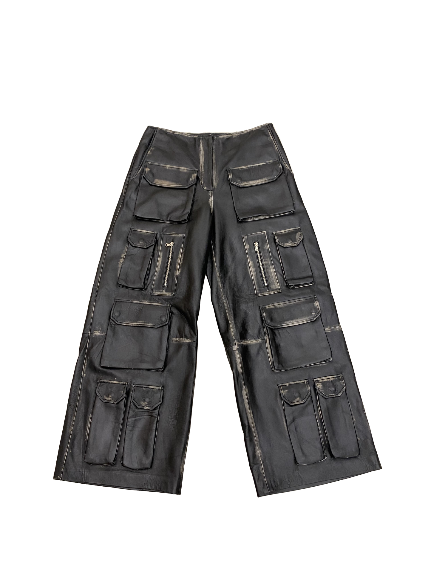 Stoneblack Leather Cargo Pants