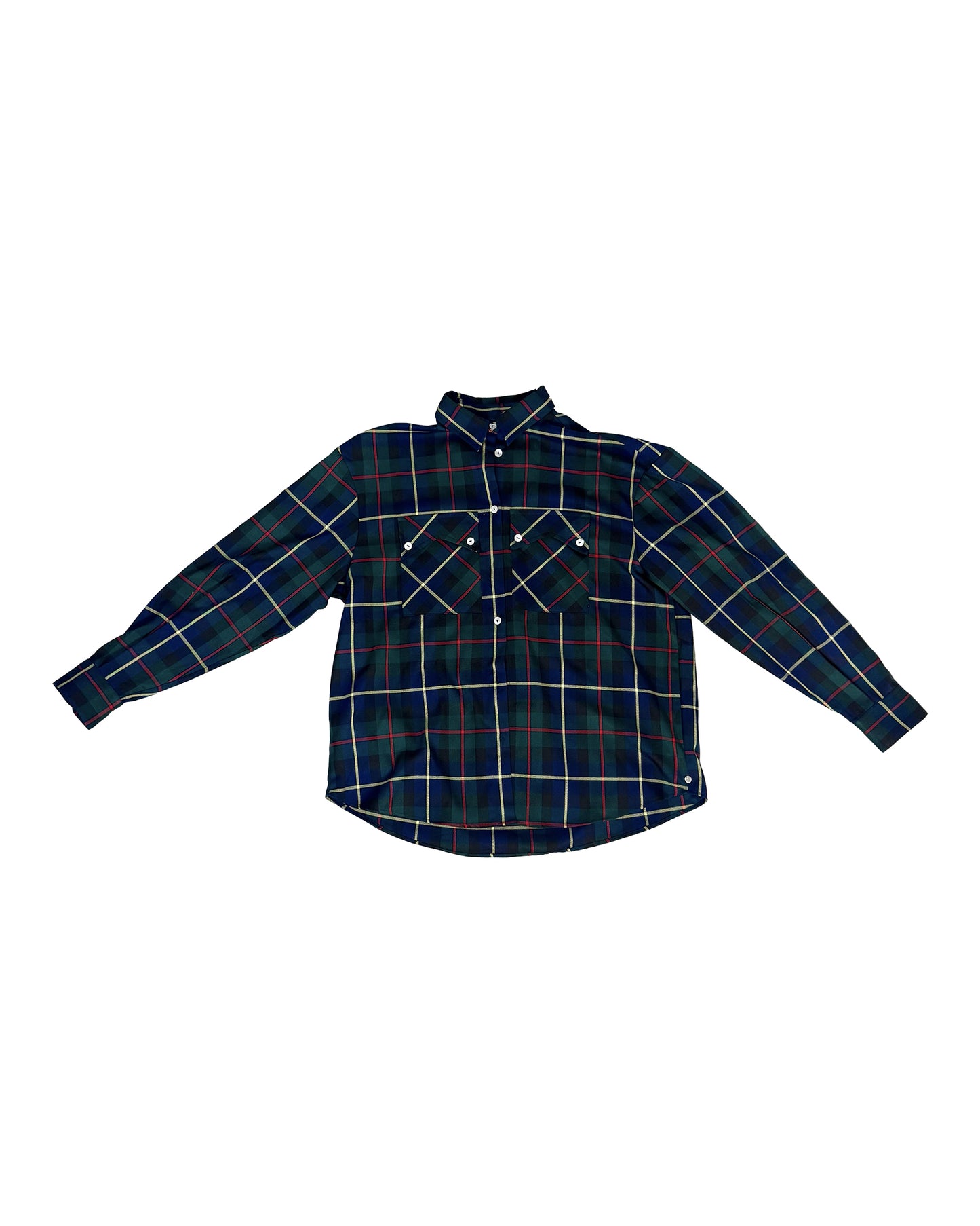 Camicia maniche lunghe in flanella - Tartan blu