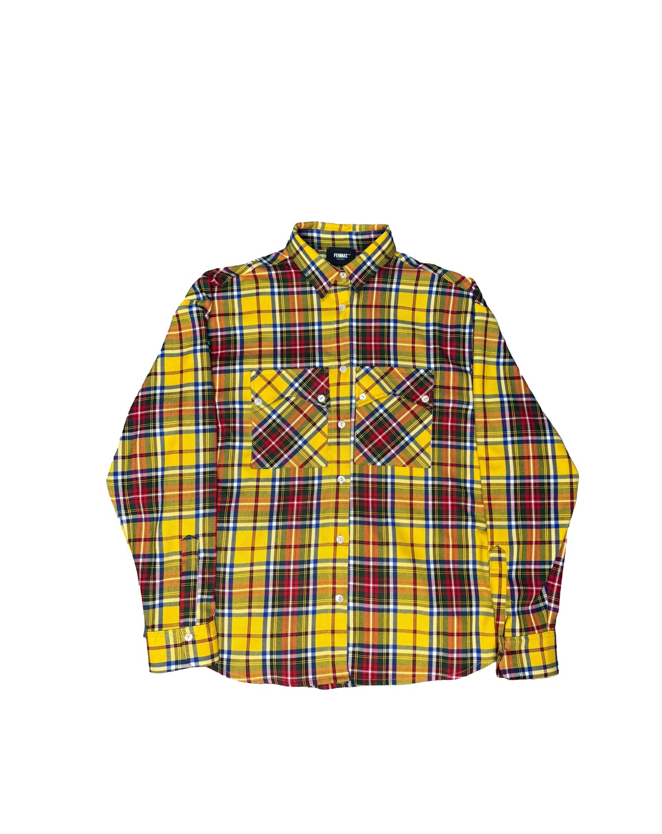 Camicia maniche lunghe in flanella - Tartan giallo