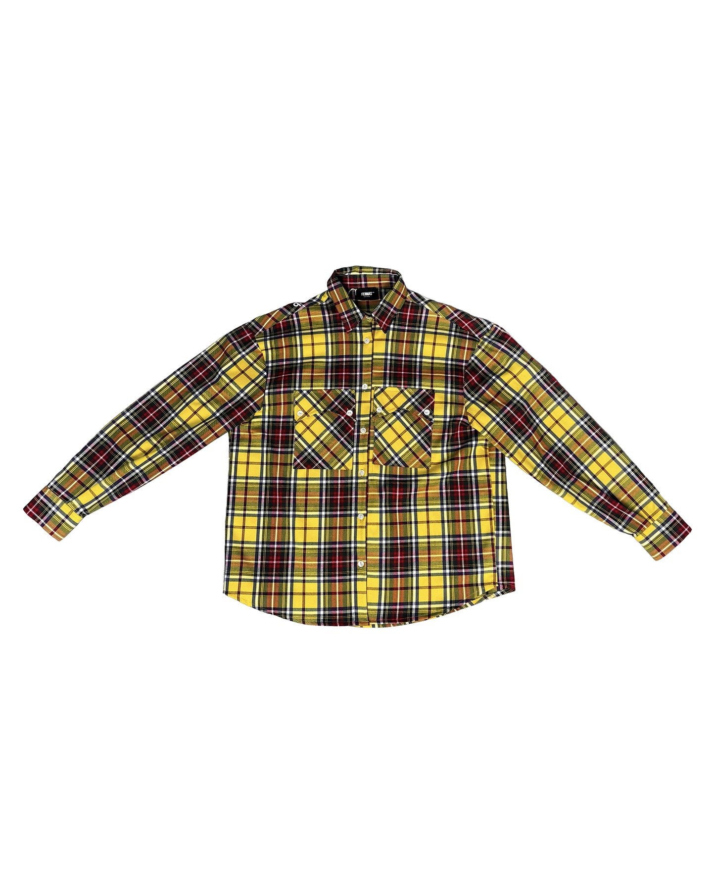 Camicia maniche lunghe in flanella - Tartan giallo