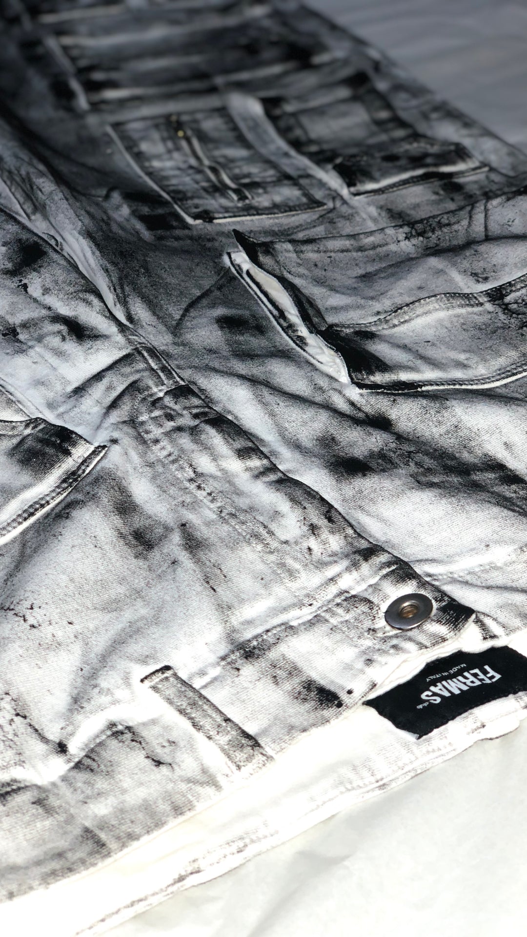 Cotton Cargo Pants - Black paint