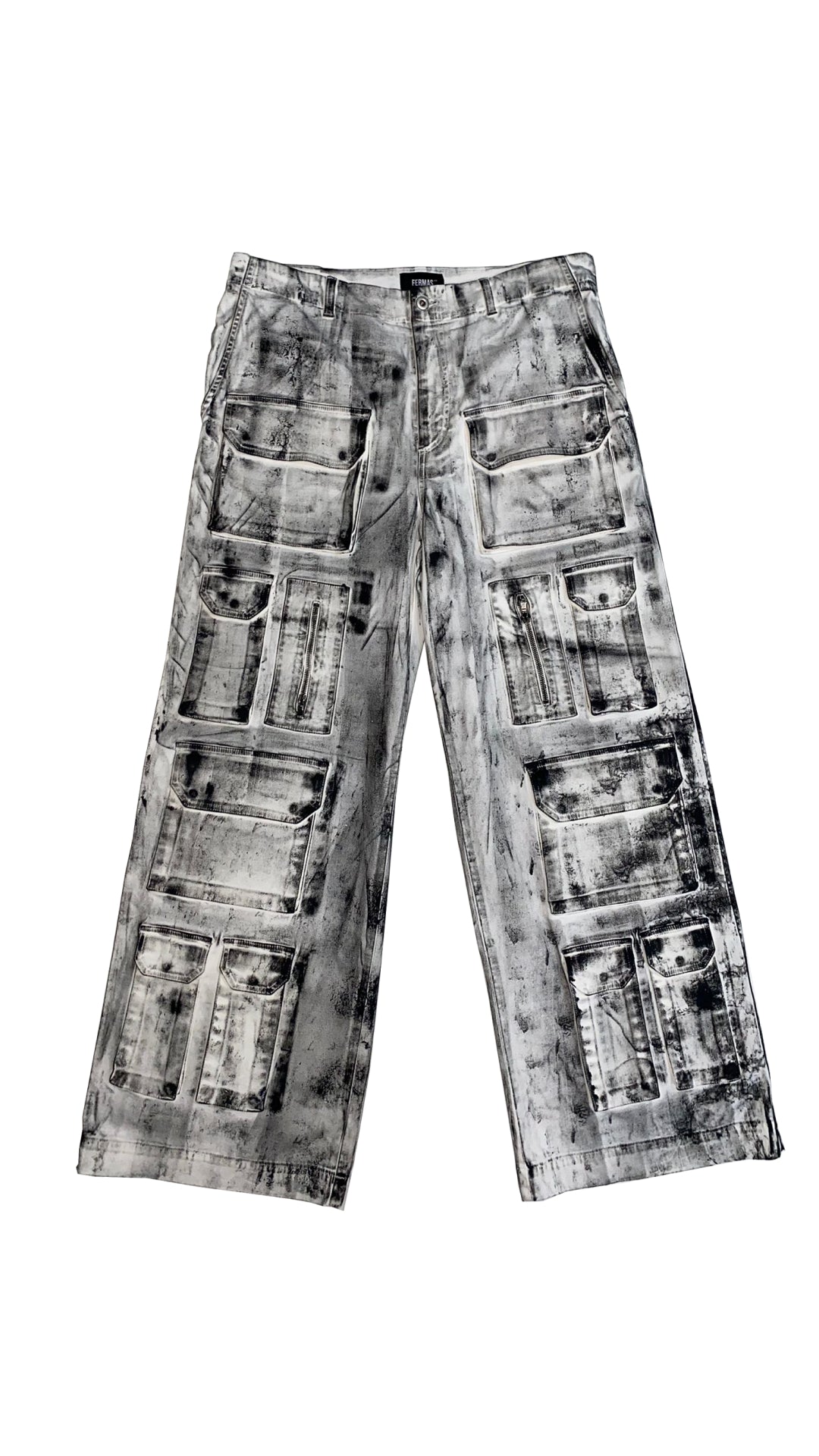Cotton Cargo Pants - Black paint