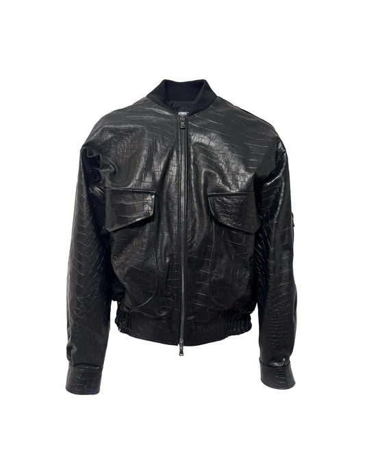 Bomber in pelle - Nero