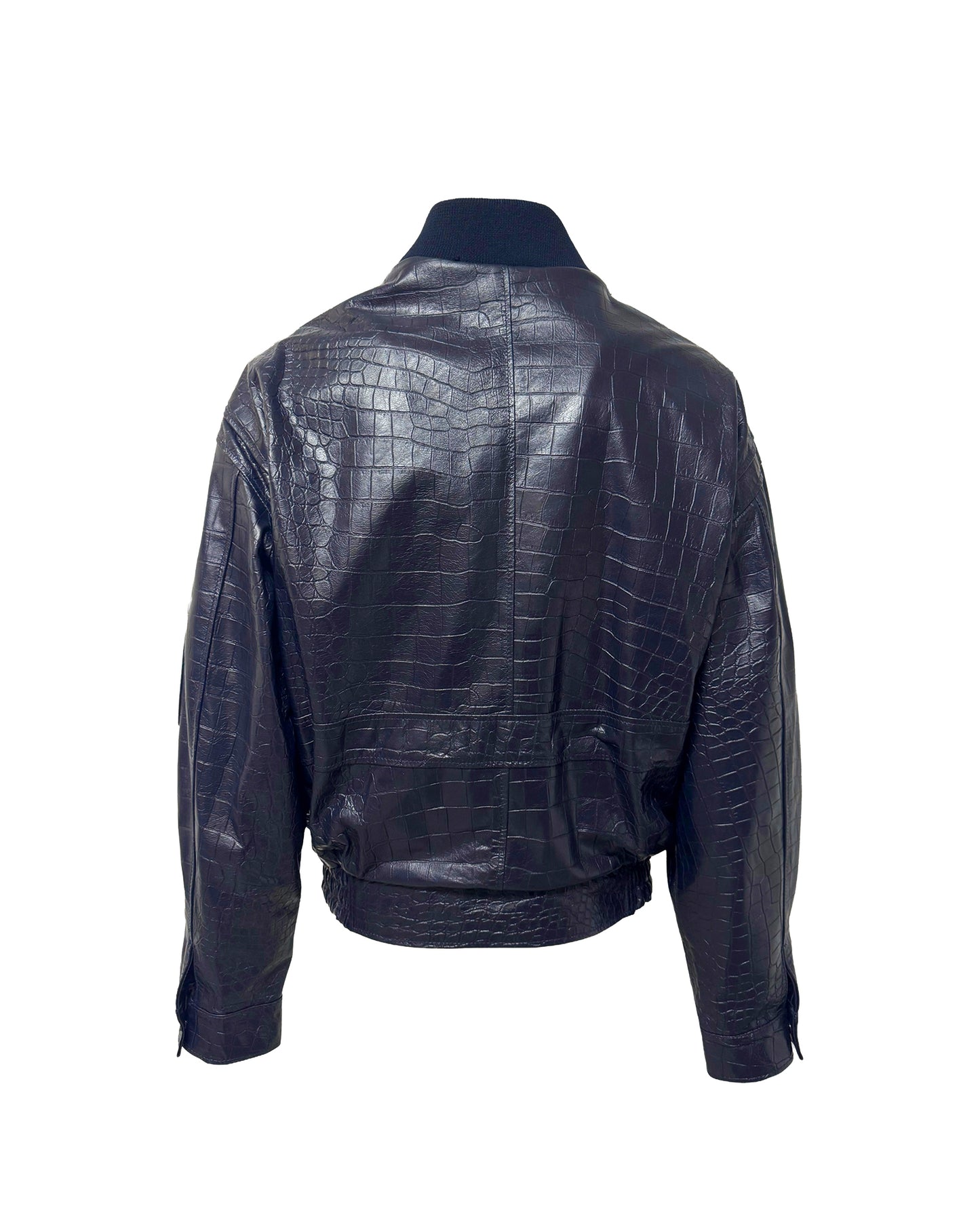 Bomber in pelle - Blu