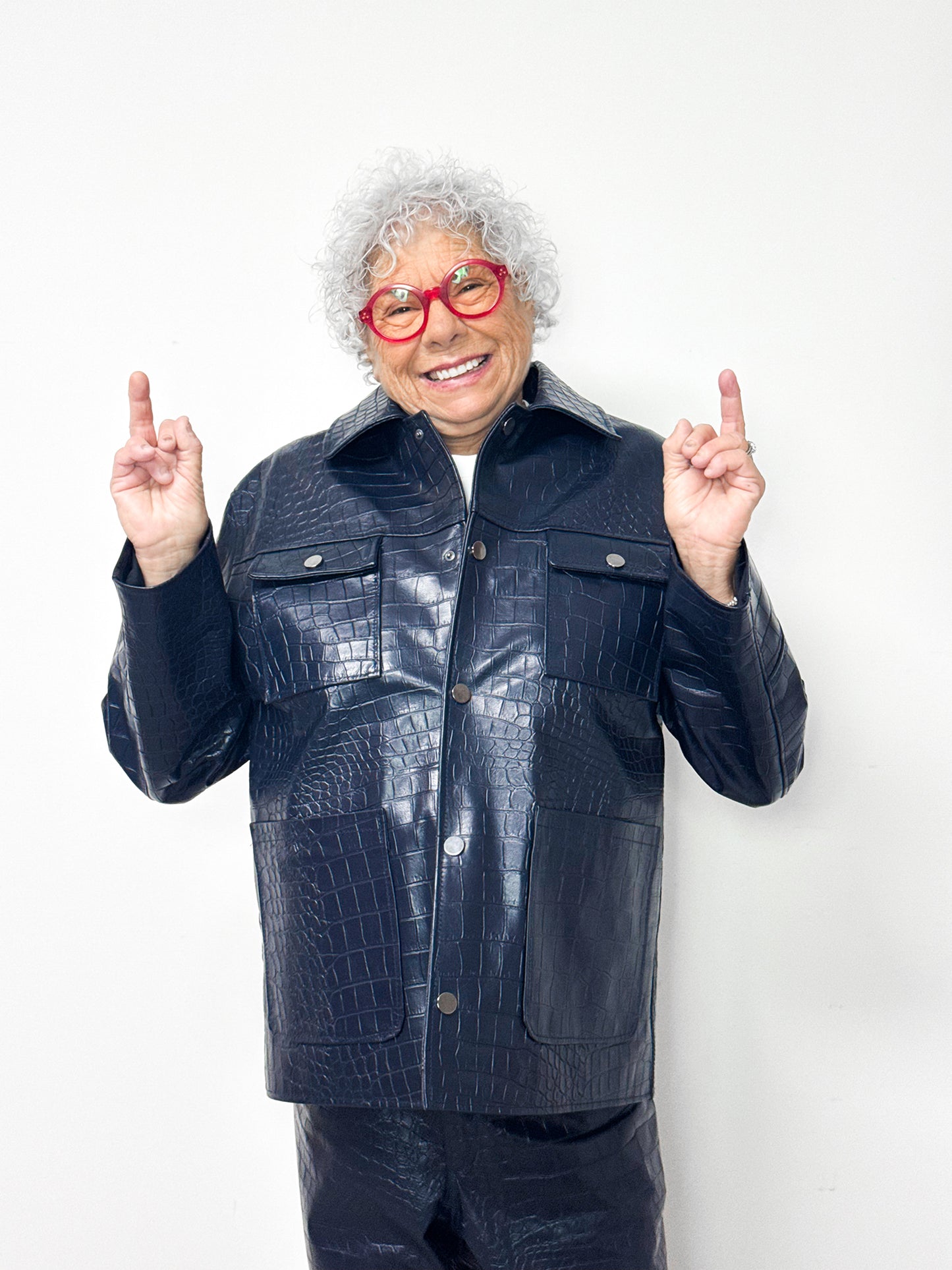 Workjacket in pelle - Blu