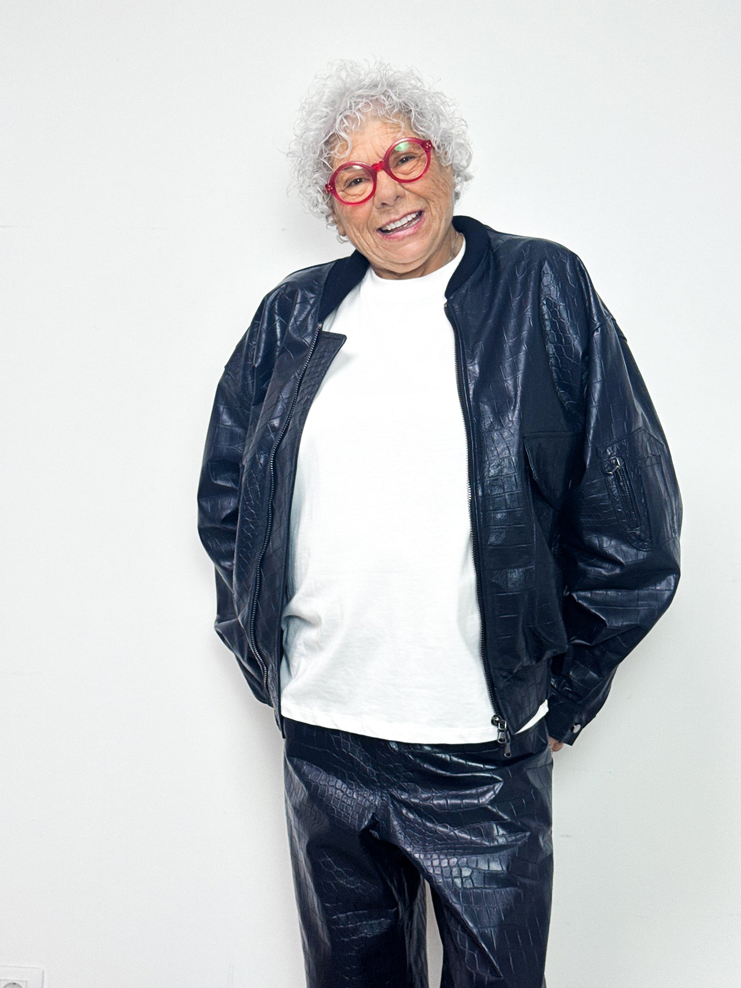 Workjacket in pelle - Blu