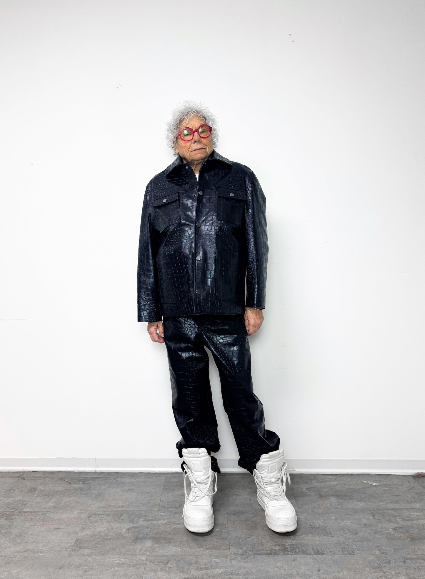 Workjacket in pelle - Blu