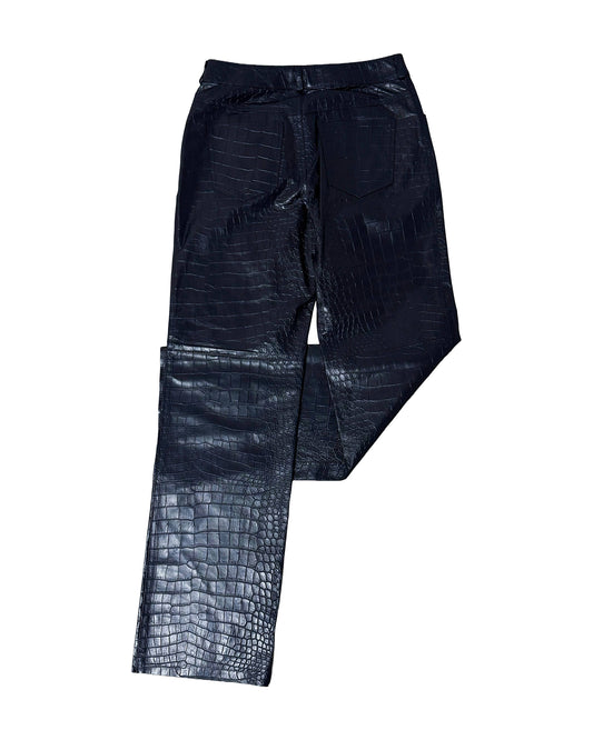 Pantalone in pelle - Blu