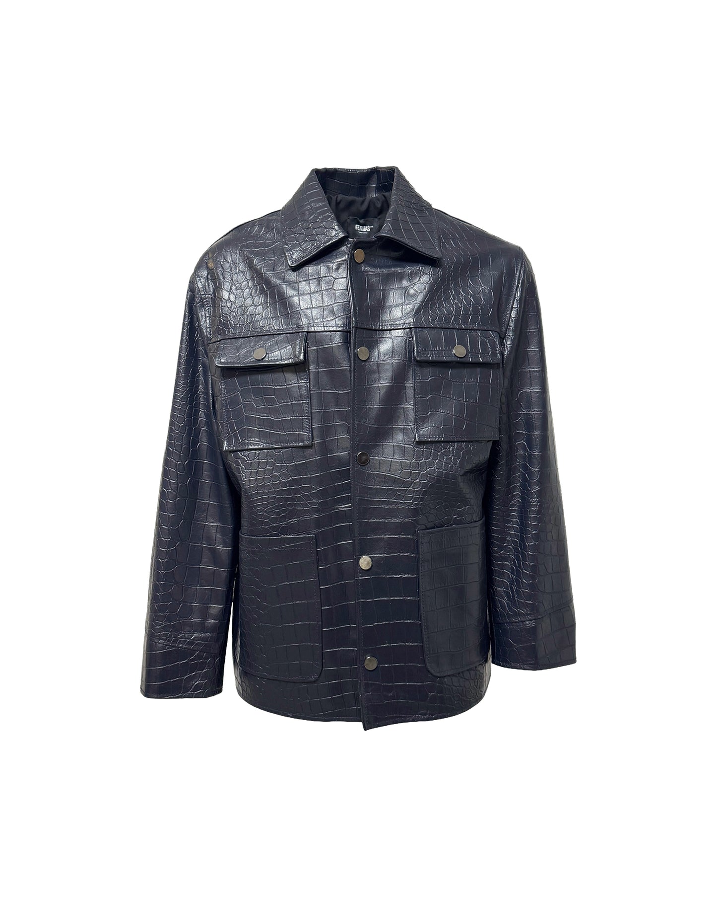 Workjacket in pelle - Blu