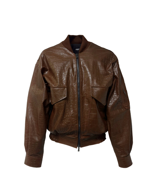 Bomber in pelle - Marrone