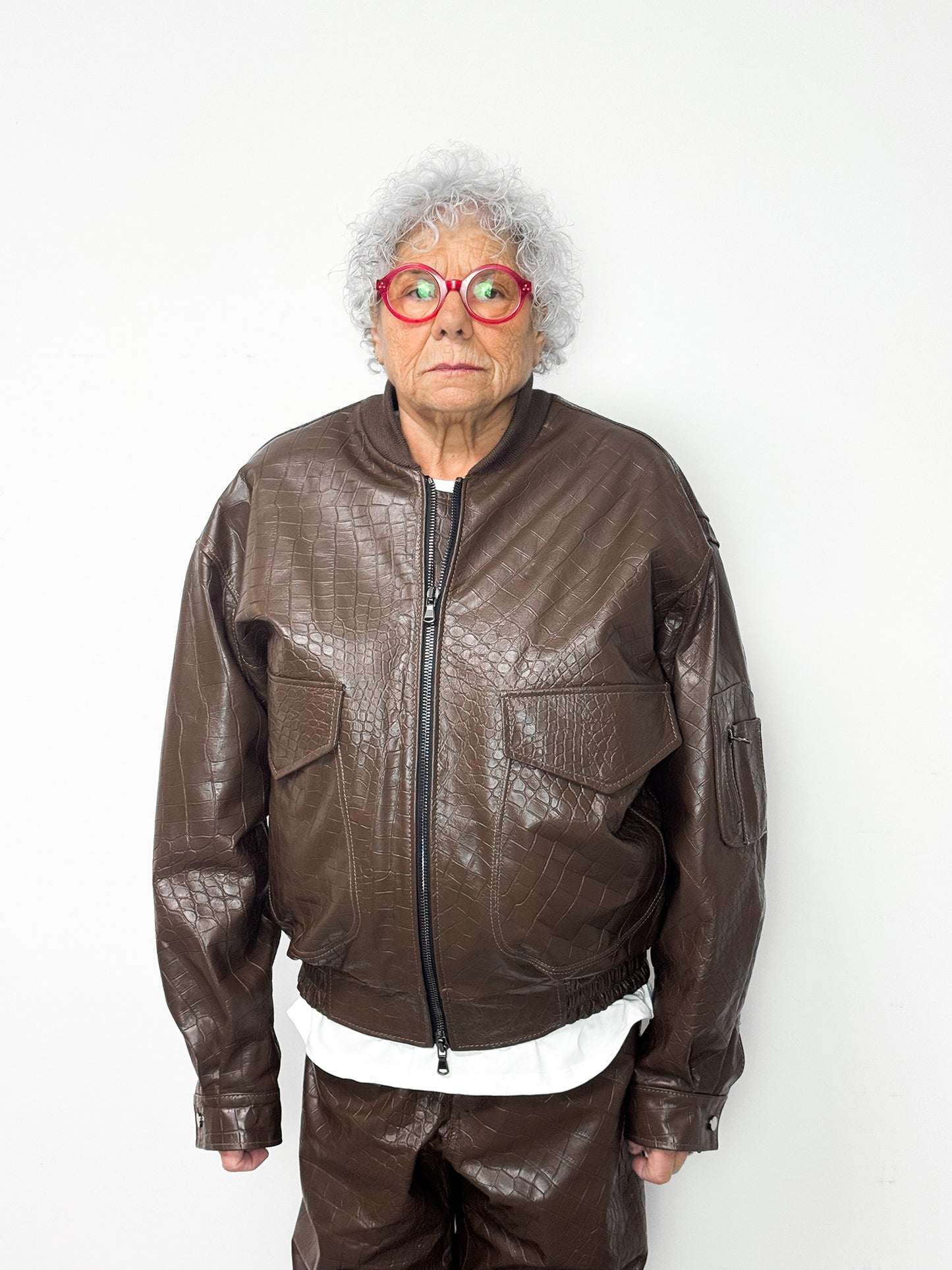 Bomber in pelle - Marrone