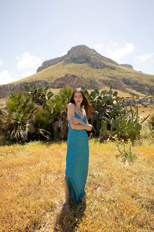 Dress - Green Paisley