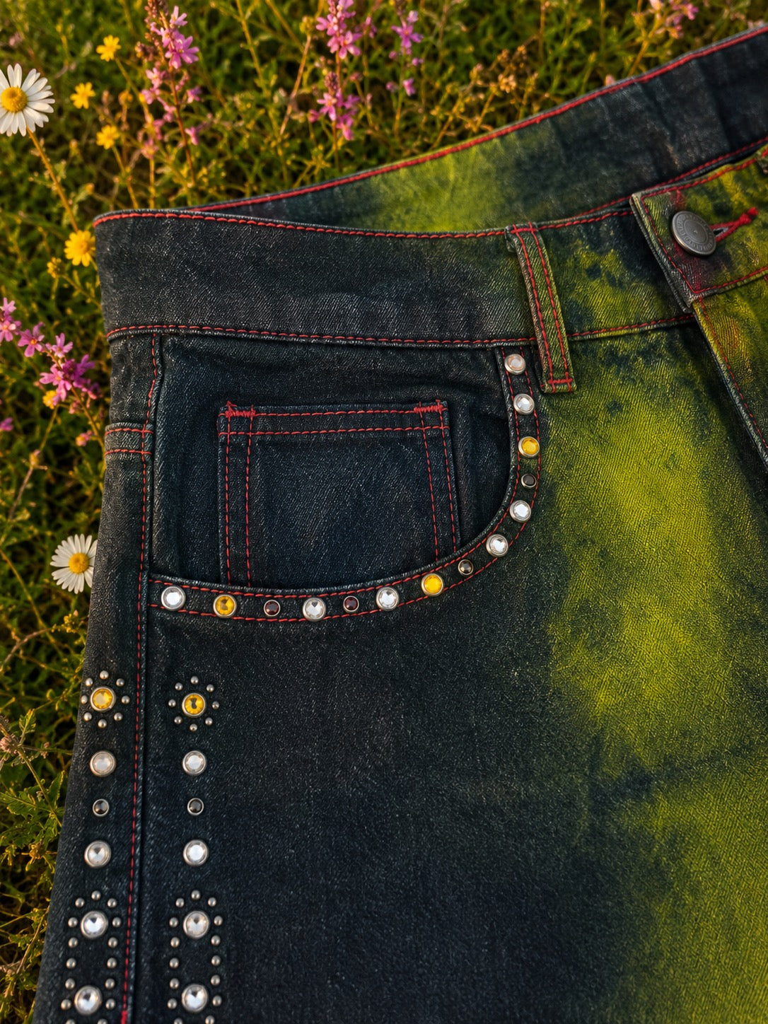 Denim bermuda ricamato - Petroilio