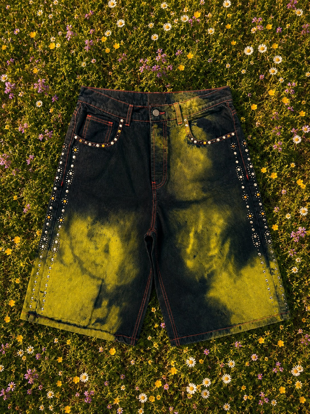 Denim bermuda ricamato - Petroilio
