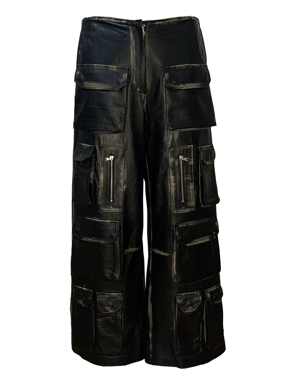 Stoneblack Leather Cargo Pants