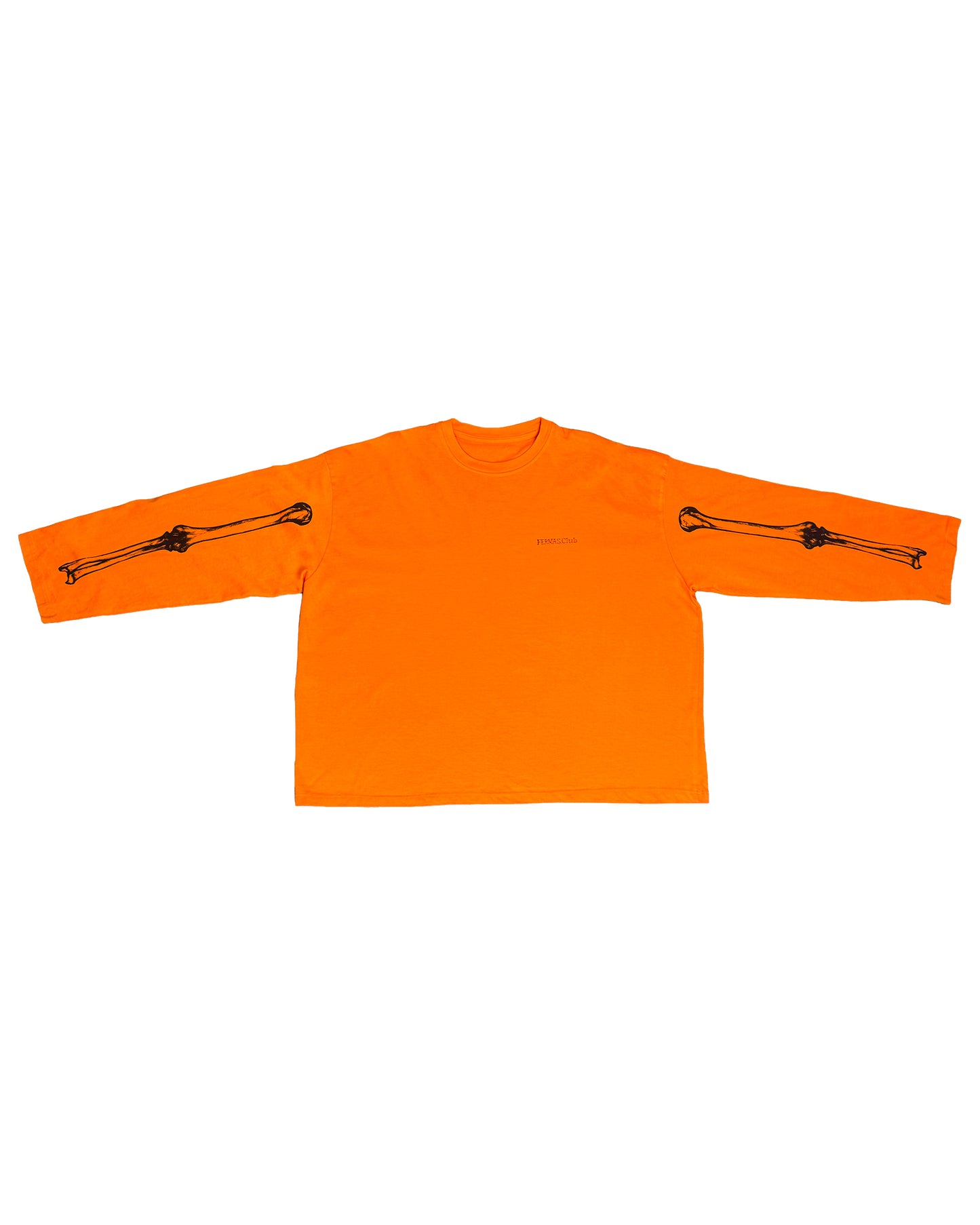 T-shirt maniche lunghe skeleton - Arancio