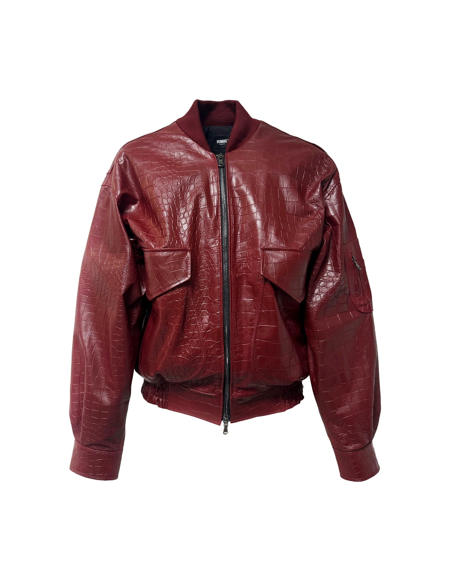 Bomber in pelle - Rosso
