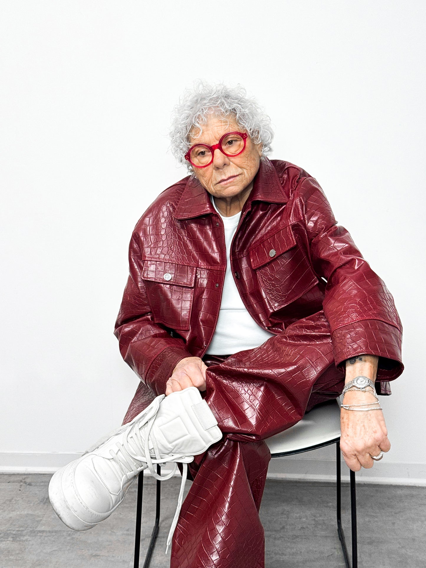 Workjacket in pelle - Rosso