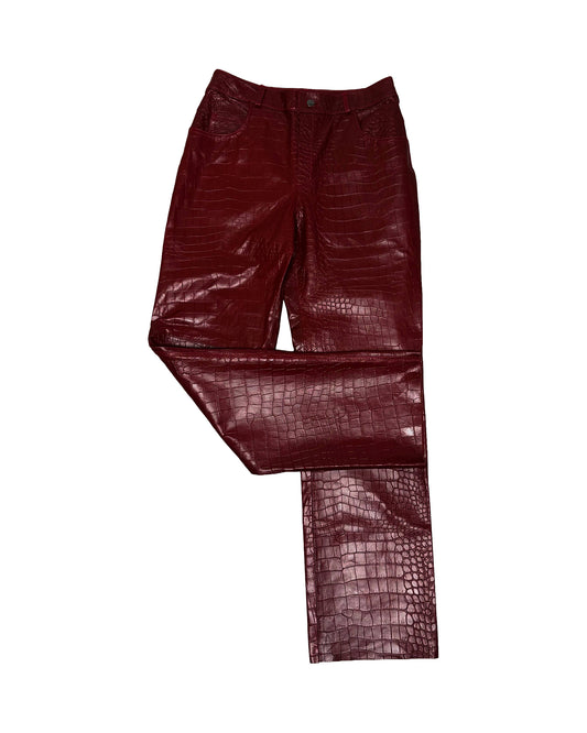 Pantalone in pelle - Rosso